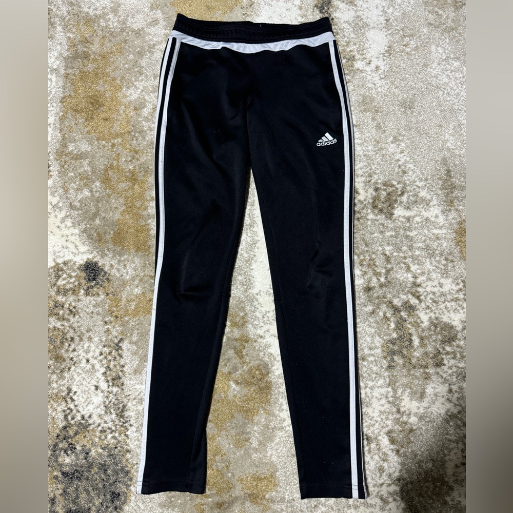 Adidas black three stripes soccer training pants